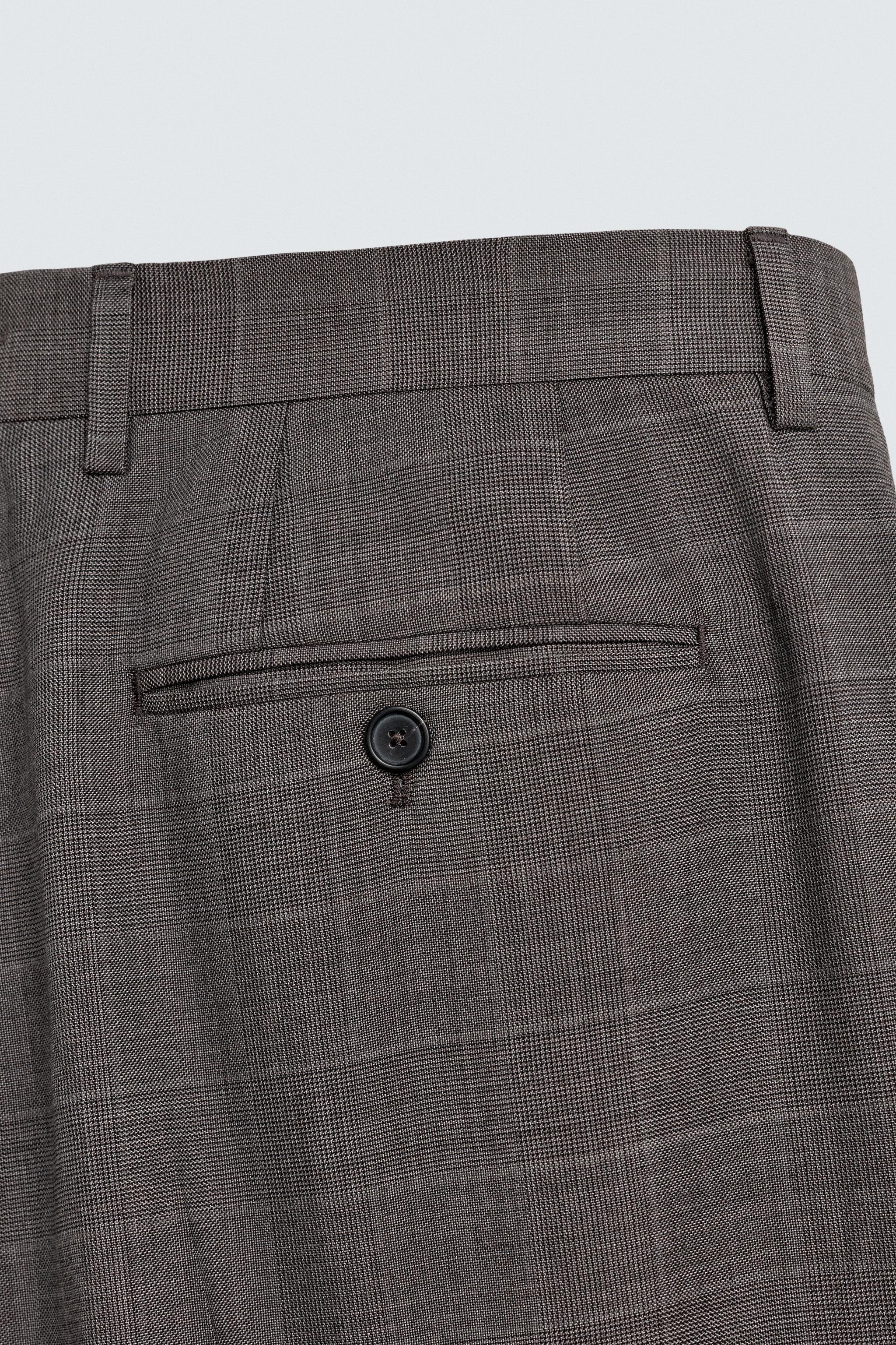 PANTALON DE COSTUME À CARREAUX 100 % LAINE